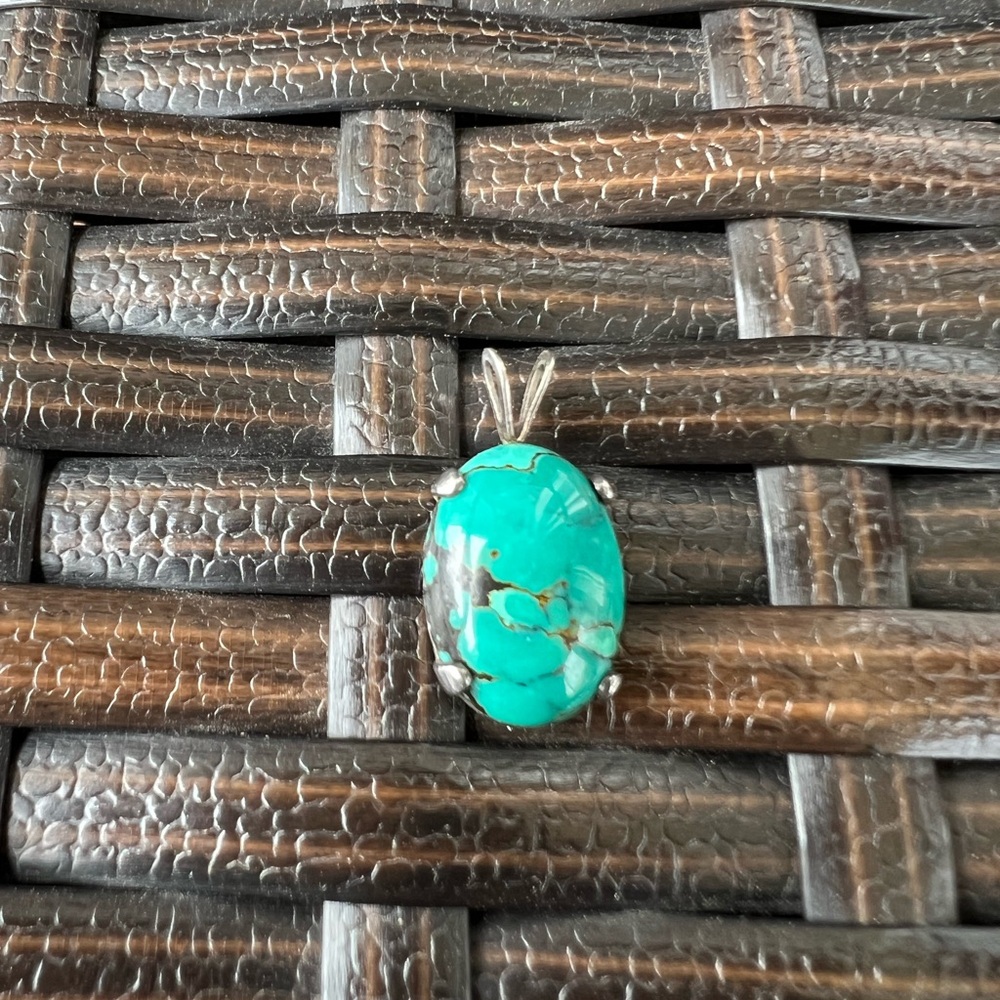 TURQUOISE & SILVER NECKLACE CHARM